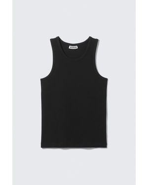 Weekday Classic Ribbed Tank Top - Black