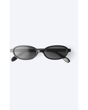 Weekday Ovale Sonnenbrille - Schwarz