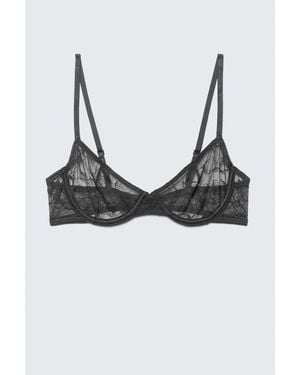 Weekday Wired Swirly Lace Bra - Natural