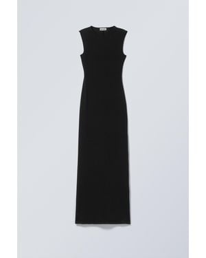 Weekday Sleeveless Cotton Jersey Maxi Dress - Black