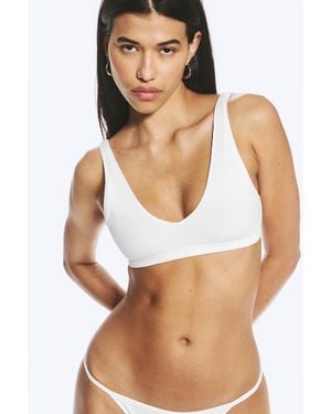 Weekday Plunge Rib Soft Bra - White