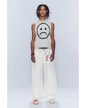 Cheap Monday Looser Regular Waist Loose Straight Jeans - White