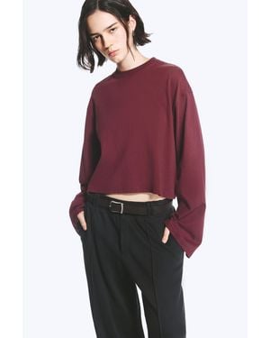 Weekday Cropped Longsleeve Mit Oversized Fit - Rot
