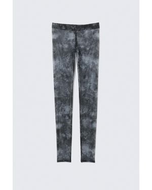 Monki Printed Mesh Leggings - Black