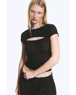 Weekday Layered Two-Piece Bolero Top - Black