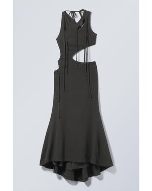 Weekday Braided Cut-Out Maxi Dress - Black