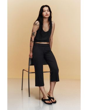 Weekday Flared Capri Suiting Trousers - Black