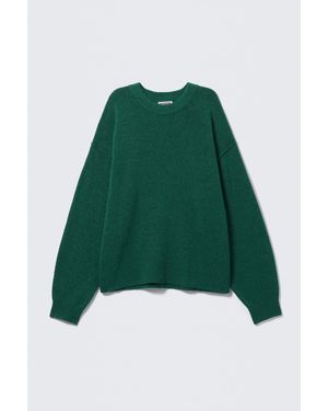 Weekday Recycled Knitted Relaxed Jumper - Green