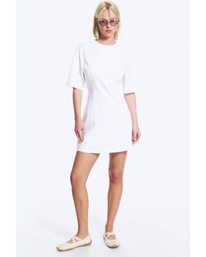 Monki Mini Fit-And-Flare T-Shirt Dress - White