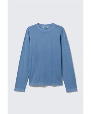Weekday Relaxed Long-Sleeved Pyjama T-Shirt - Blue