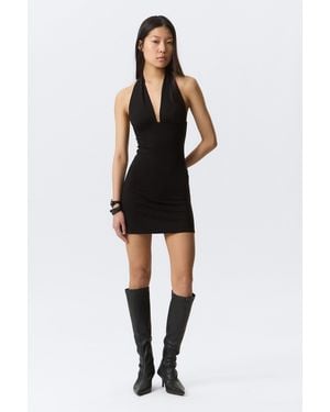 Weekday Sleeveless Halter Mini Dress - Black