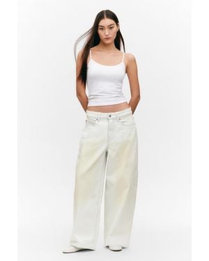 Monki Peggy Low Waist Loose Baggy Leg Jeans - White