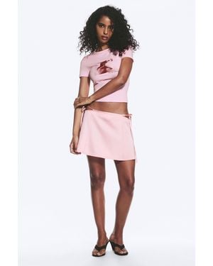 Monki Satin Cut-Out Mini Skirt - Red