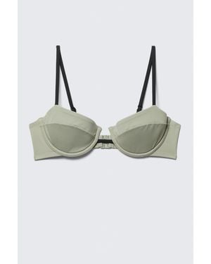 Monki Underwired Padded Bikini Top - Green