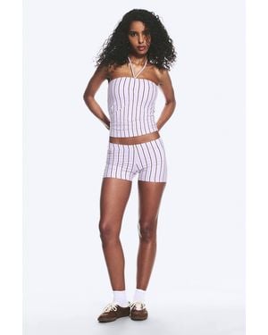 Monki Low Jersey Hotpants - White