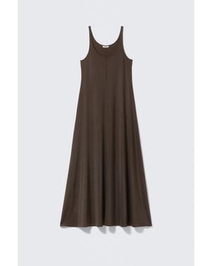 Monki Sleeveless Tank Maxi Dress - Brown