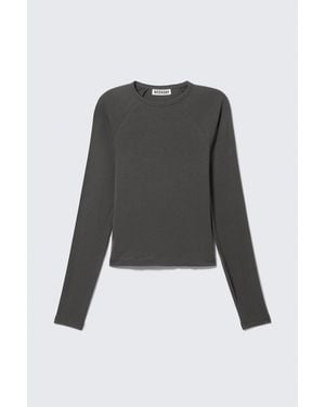Weekday Fitted Raglan-Sleeved Top - Black
