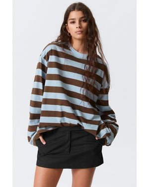 Monki Long-Sleeved Cotton T-Shirt - Black