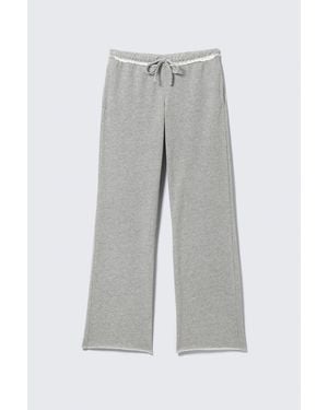 Weekday Mid Rise Wide Leg Terry Pyjama Trousers - White