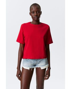 Weekday Kastiges T-Shirt Perfect - Rot