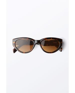 Monki Angular Cat-Eye Sunglasses - Natural