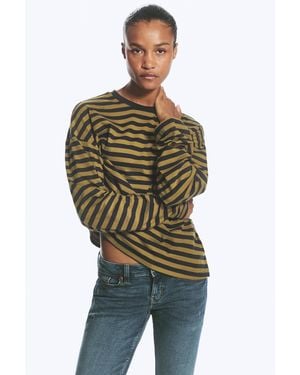 Monki Long-Sleeved Cotton T-Shirt - Green