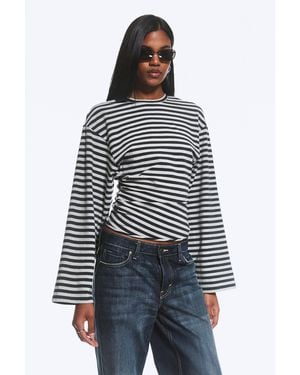 Weekday Ruched Long-Sleeved T-Shirt - Blue