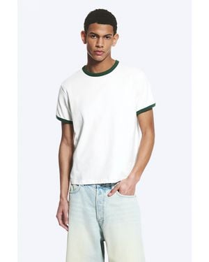 Weekday Short-Sleeved Contrast Trim Cotton T-Shirt - White