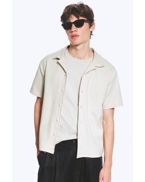 Weekday Textured Short-Sleeved Resort Shirt - White