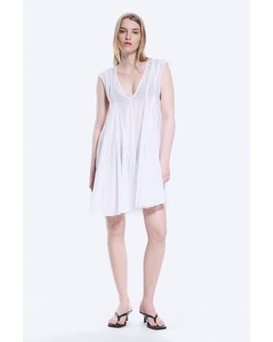 Weekday Flowy V-Neck Mini Dress - White