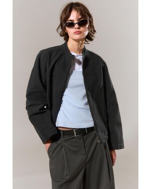 Weekday Oversized Washed Canvas Jacket - Black