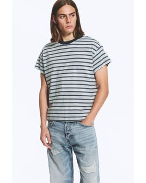 Weekday Cap-Sleeved Boxy Cotton T-Shirt - Blue
