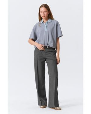 Monki Low Rise Suiting Trousers - Blue