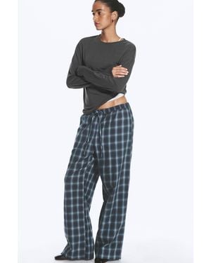 Weekday Weite Flanell-Pyjamahose - Blau