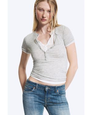 Weekday Henley Short-Sleeved Top - White