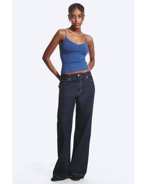 Weekday Paz Mid Rise Wide Jeans - Blue