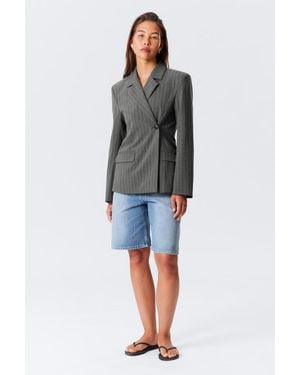 Weekday Double-Breasted Suiting Blazer - Grey