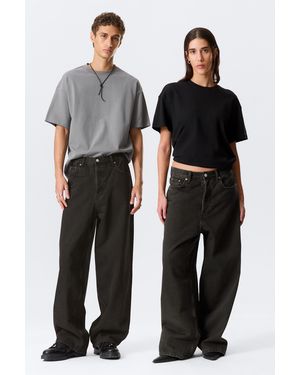 Weekday Astro Mid Rise Loose Baggy Leg Jeans - Black