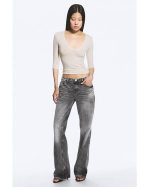 Weekday Aura Low Waist Relaxed Bootcut Jeans - Grau
