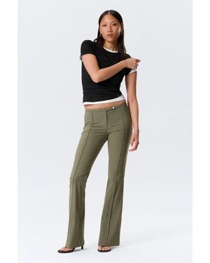 Monki Low Rise Skinny Flared Leg Trousers - Multicolour
