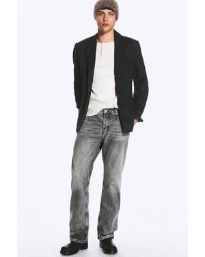 Weekday Space Mid Rise Relaxed Straight Jeans - Grey