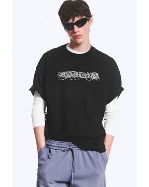 Weekday Boxy Printed Graphic T-Shirt - Black