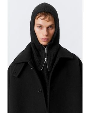Weekday Soft Knitted Zip Hood - Black