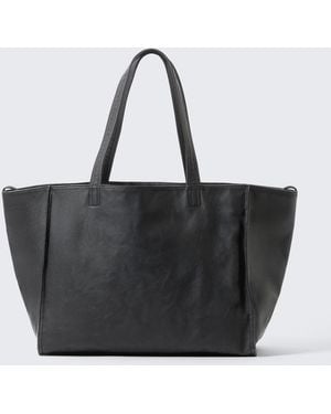 Weekday Large Faux Leather Tote Bag - Brown