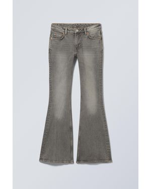 Weekday Flame Low Rise Slim Flared Leg Jeans - Grey