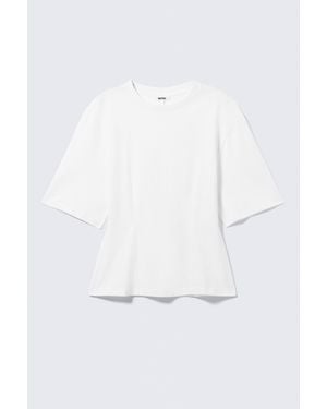 Monki Fitted Dart Detail T-Shirt - White