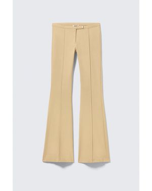 Monki Low Rise Skinny Flared Leg Trousers - White