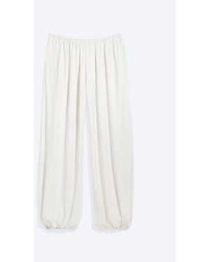 Weekday Soft Mid-Rise Balloon Trousers - White