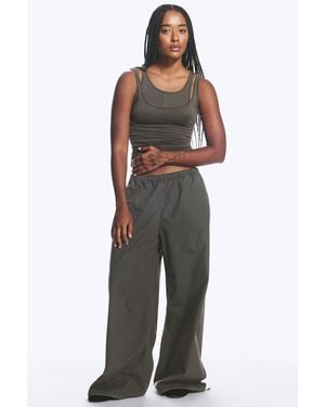 Weekday Low Rise Pull-On Ripstop Trousers - Grey