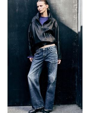 Weekday Aura Low Rise Relaxed Bootcut Jeans - Blue